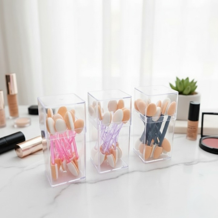 10 Pcs Eyeshadow Blending Brushes Set Abs Plastic Makeup Brushes (Random Color)
