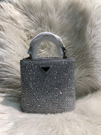 Luxury Rhinestone Mini Handbag for Women (8 × 7 Inches) – Stylish Sparkling Party Purse | Elegant Top Handle Bag for Weddings & Events (without box)