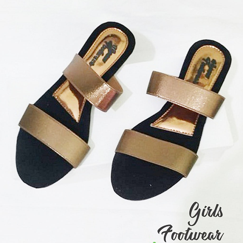 Ladies Casual & Party Wear Flat Slippers – Stylish Elastic Work Design | Comfortable Indoor & Outdoor Sandals for Women