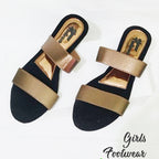Ladies Casual & Party Wear Flat Slippers – Stylish Elastic Work Design | Comfortable Indoor & Outdoor Sandals for Women