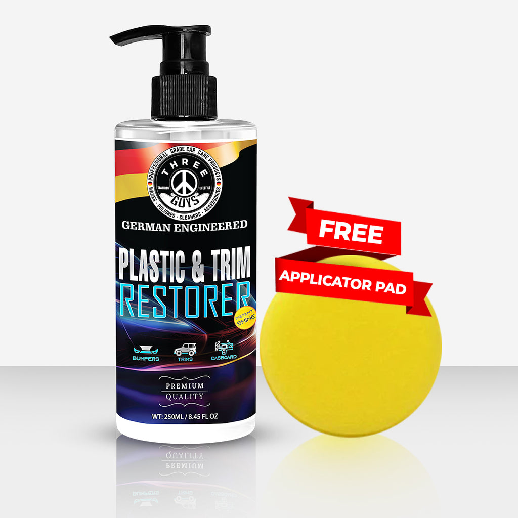 THREE GUYS Plastic & Trim Restorer 250ml | German Engineered | Restores Faded Plastic, Trim & Bumpers