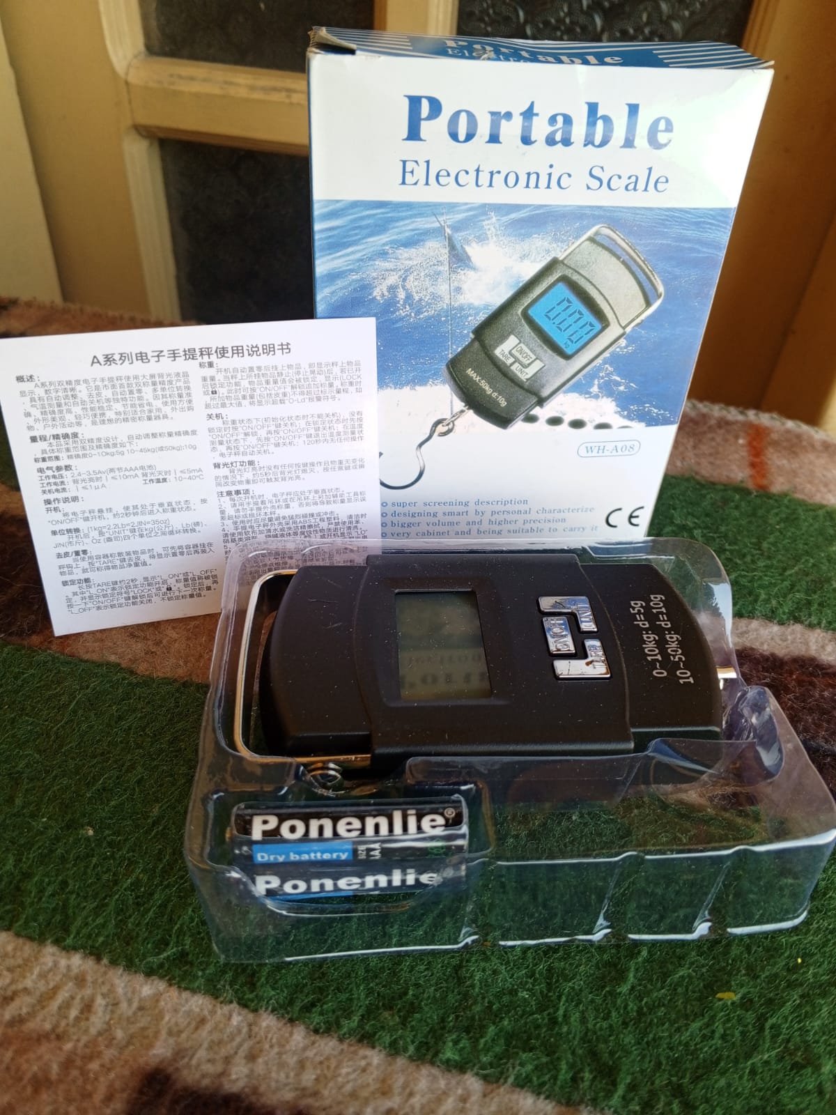 WH-A08 Portable Electronic Scale – 50kg Digital Hanging Luggage Scale