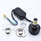 M6 LED Universal Headlight with Fan for All Bikes | universal fitting 3 function High/Low and flasher light