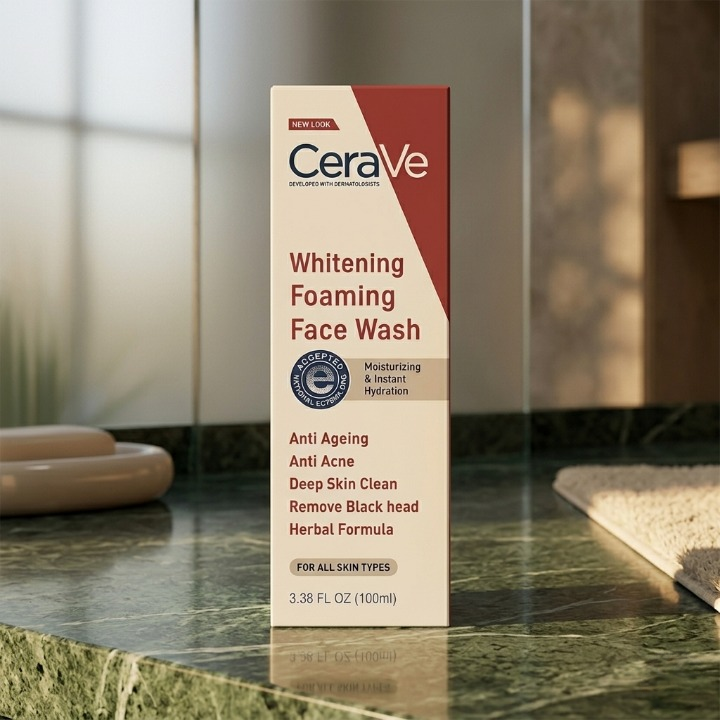 CeraVe Foaming Face Wash – Brightening Cleanser with Ceramides for Normal to Oily Skin (100ml)