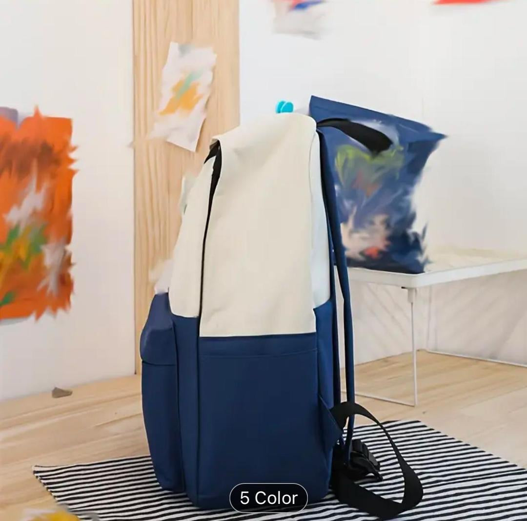 Cute Cat Print 5-in-1 School Bag Set for Girls – Backpack, Handbag, Crossbody Pouch, Pencil Case & Lunch Bag Stylish Combo