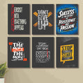 6 PC Wall Decor Cardboard Phototiles With Double Sided Back Sticking Multi Colour Motivational Quotes