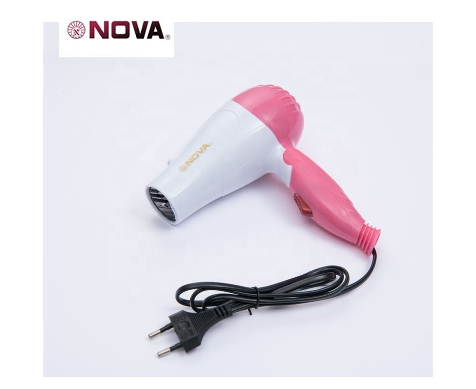 Nova NV-1290 1000W Portable Foldable Mini Hair Dryer – Compact Travel Styling Tool