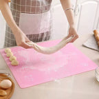 Silicone Baking Roti Mat With Measurements Heat Resistant | Non Stick Flour Rolling Mat | Baking Kneading Dough Pad - Big Size (Random Color)