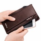 Balebaily Long Wallet for Men & Women with Zipper Pocket 15 Card Slots and Photo Window