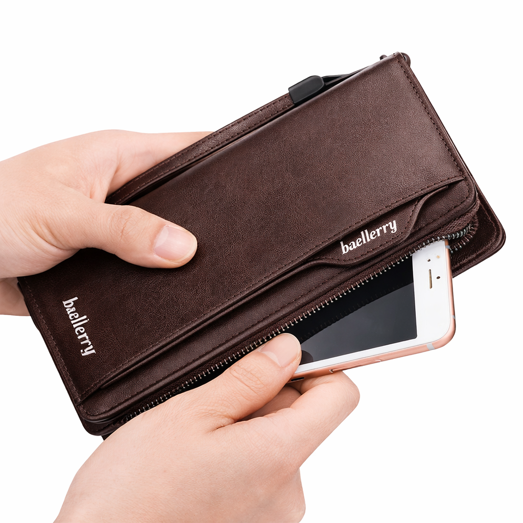 Balebaily Long Wallet for Men & Women with Zipper Pocket 15 Card Slots and Photo Window