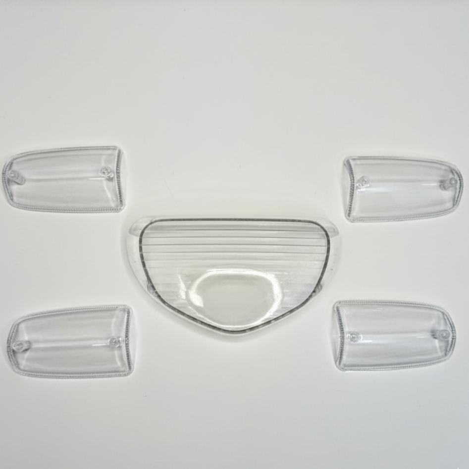 Indicator Cover & Backlight Cover for 70cc Bikes – Crystal White & Smog