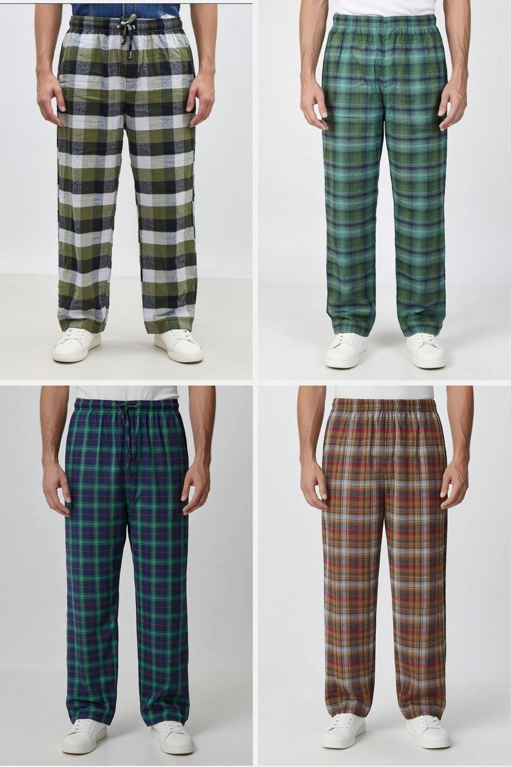Men Checked Pajama Trousers – Comfortable Cotton Sleepwear & Home Wear Trouser for Men and Boys Soft Relax Fit Lounge Pants ( Random Color Random Print)