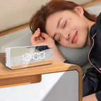 Digital LED Mirror Alarm Clock Modern Display With Time Temperature And Daily Use Convenience (Random Color)