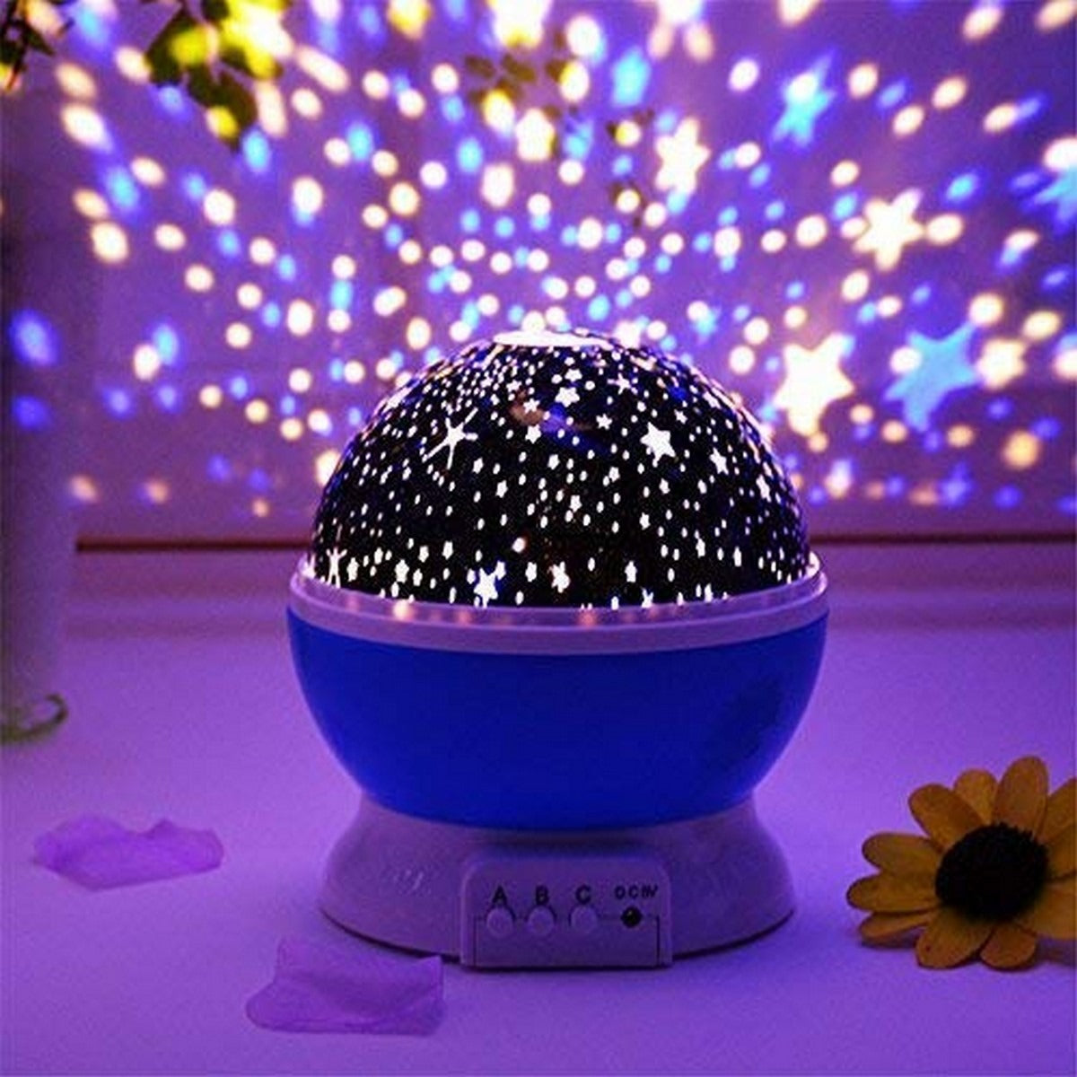 360° Rotating Star Master Projection Lamp | USB/Battery Operated | LED Moon & Starry Sky Night Light (Random Colour)