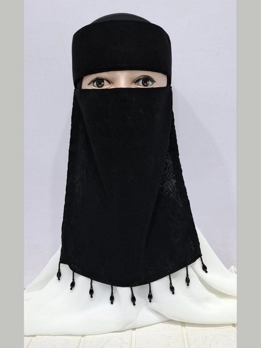 Saudi Style Fancy Katdana Niqab – Size 13 Length Premium Formal Fabric