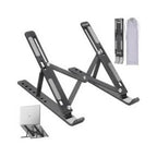 Metal Body Laptop Stand | Creative Folding Storage Bracket | Adjustable Portable Durable | 24×4.5cm Folded / 24×16.5cm Opened