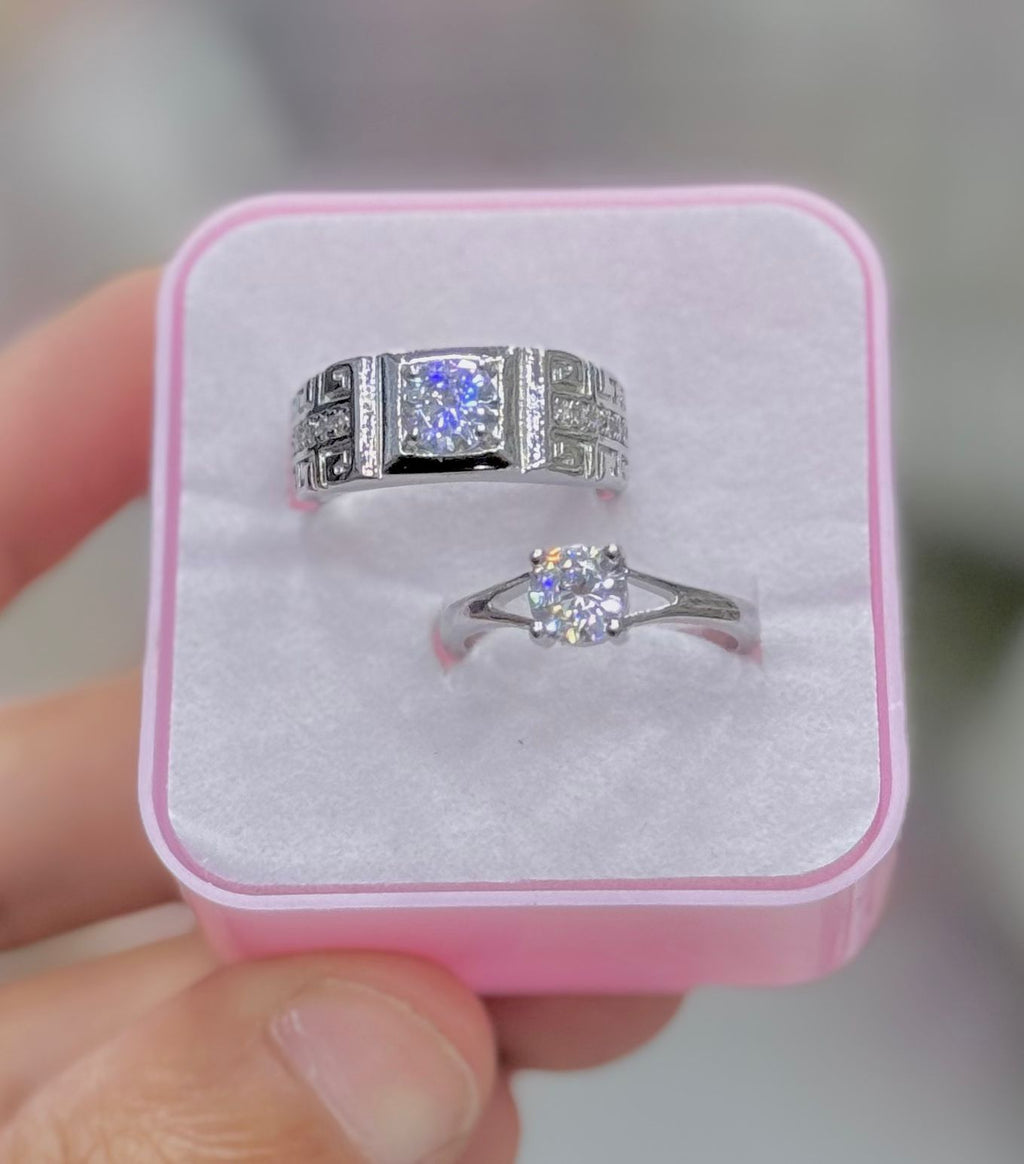 Alloy Adjustable Couple Ring – Stylish Matching Rings for Lovers | Unisex Design (With Box)