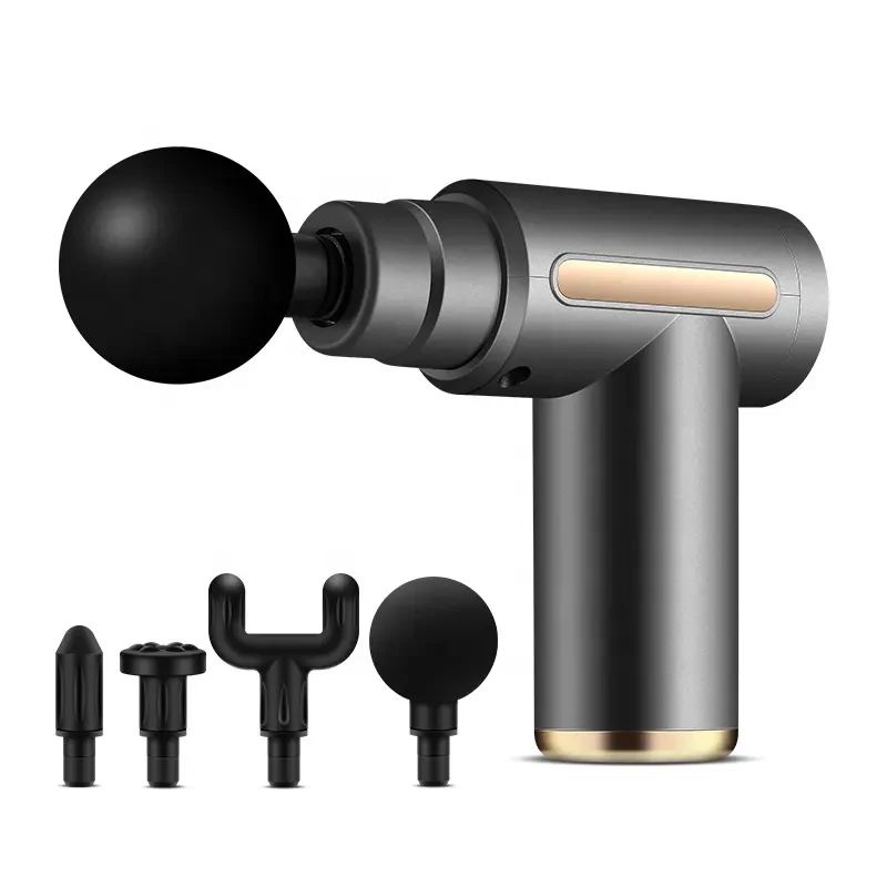 4 In 1 Massage Gun | Deep Tissue Percussion Massager With 4 Attachments | Handheld Electric Body Relaxation Therapy For Pain Relief & Recovery (Random Color)