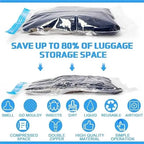 Vacuum Storage Bags Set (5 Bags + 1 Hand Pump) – Reusable Space Saver Compression Bags for Clothes, Bedding & Travel