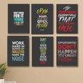 set of 6 Motivational wooden canvas frames for wall decore / sticky phototiles frames