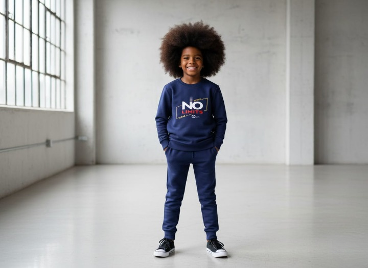 Kids Navey Blue no limit  Printed Stylish Kids' Tracksuit Set | FOR BABY AND KIDS