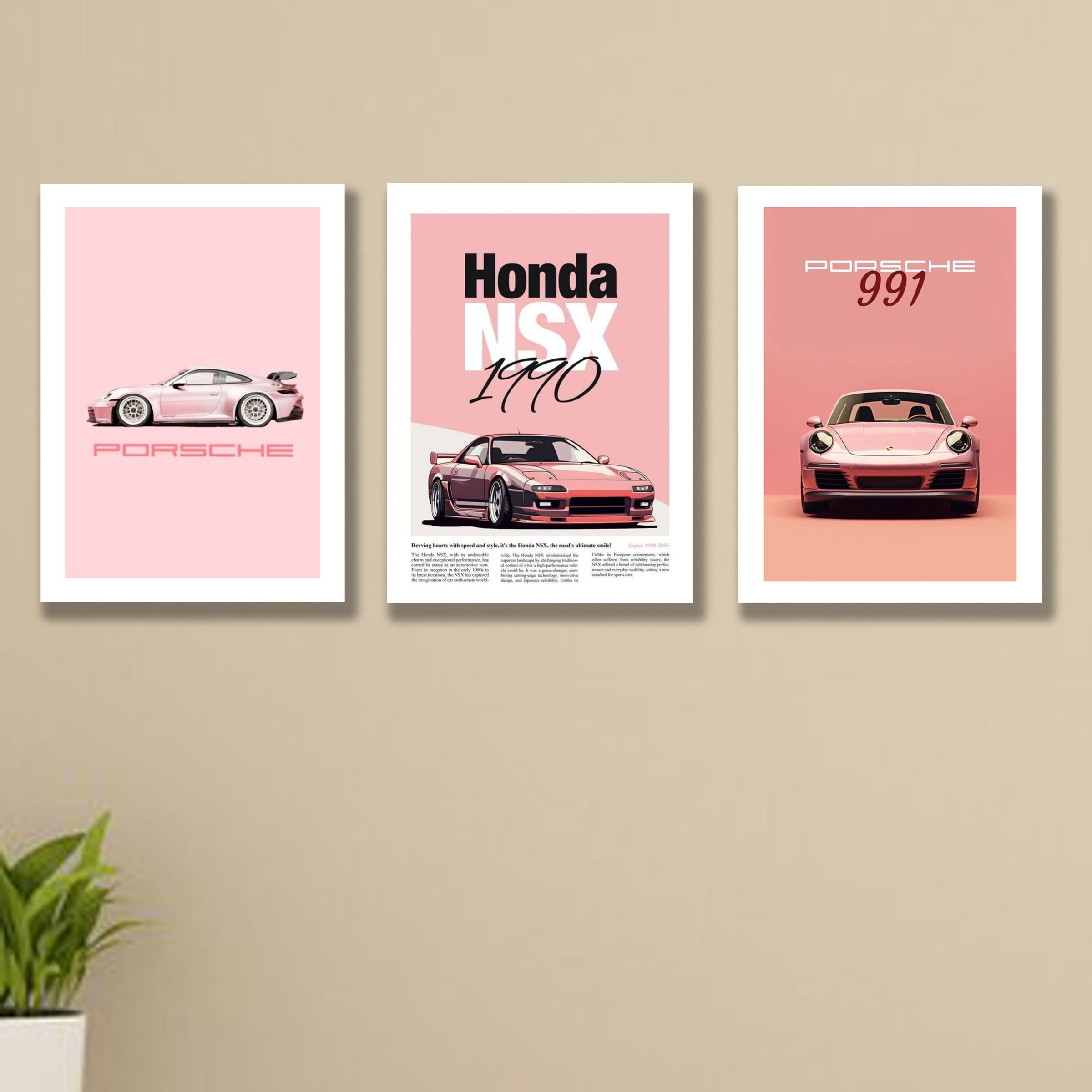 Set of 3 Premium Wall Art Photo Tiles – Modern Home Decor Sets 8x11