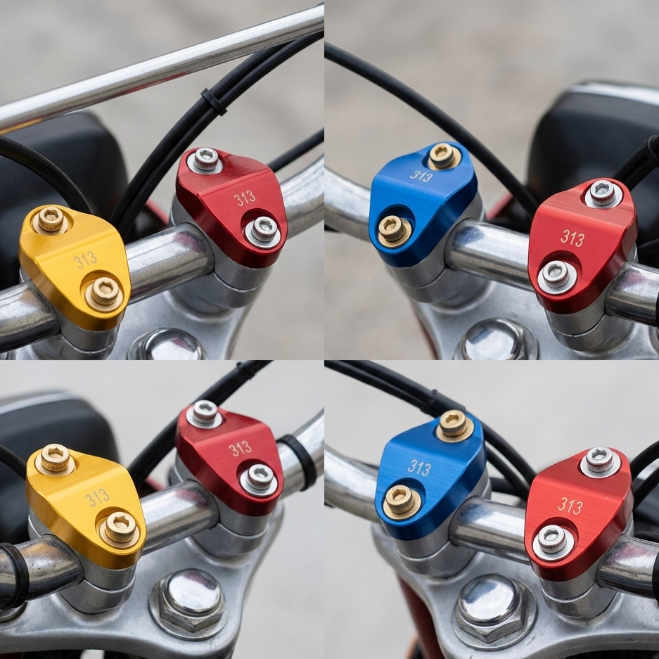 2 Pcs CNC Aluminium Fancy Handle Bar Adjuster Gutka for CD 70 & CG 125 – Stylish & Durable