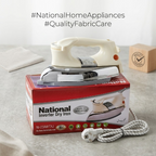 National Inverter Dry Iron 400 Watt Low Power Energy Efficient Solar Compatible Electric Iron Non Stick Soleplate Lightweight Fast Heating