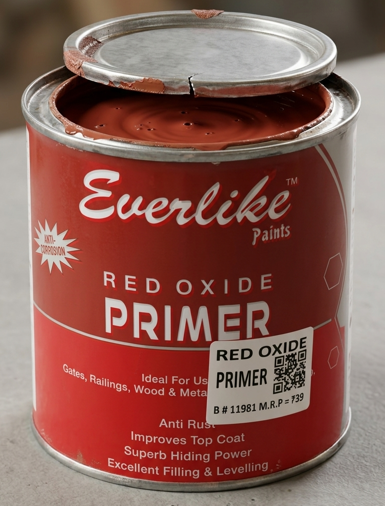Everlike Red Oxide Primer 0.91 Liter – Anti Rust Metal & Wood Primer for Strong Base Coating
