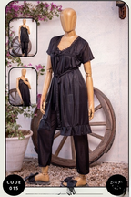 Luxury Silk 3-Piece Nightwear Set for Women – Free Size – Premium Satin Robe & Pajama Suit (SKU: R-015)