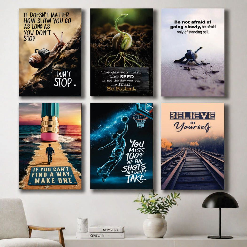 Set of 6 Premium Wall Art Photo Tiles – Modern Home Decor Sets 8x11