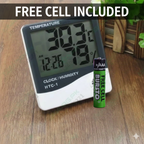 Professional LCD Indoor Temperature & Humidity Monitor – Large Display, Accurate Readings + Free Battery.