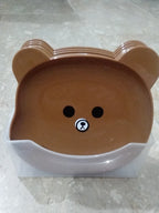 8Pcs Bear Shape Plate Set | Creative Food-Grade Plastic Plates With Stand | Random Colour