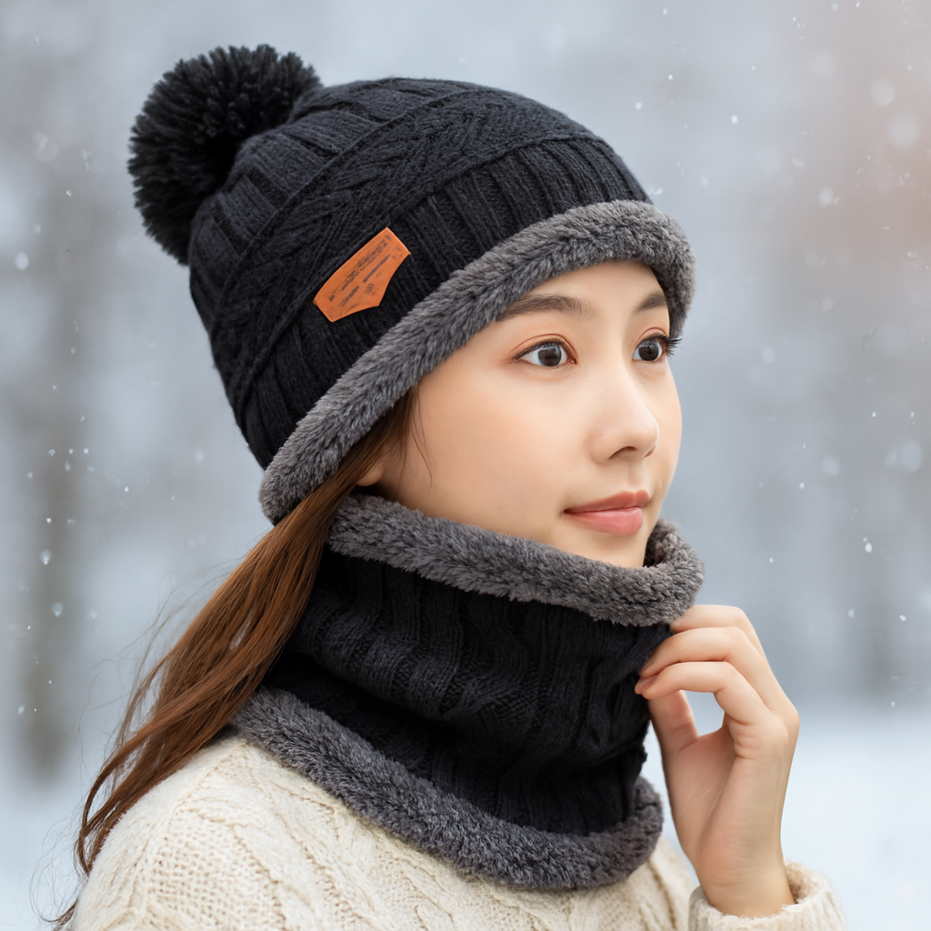 Head & Neck Cap Beanies Combo | Woolen Winter Beanie with Neck Warmer Muffler for Men & Women – Warm, Cozy & Stylish