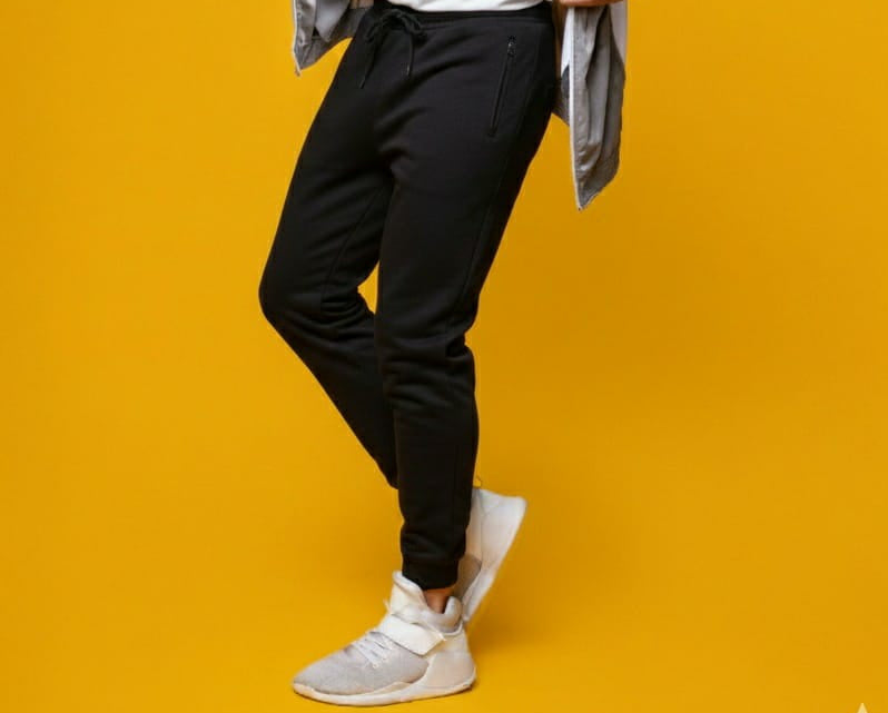 Black Trouser with Double Side Zipper Pockets | Comfortable & Stylish Casual Bottom | Premium Fabric