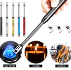 360° Outdoor Kitchen Lighter Usb Rechargeable Portable Electronic Arc Lighter Flexible Neck Safety Lock Windproof Eco Friendly Design (Random Colors)