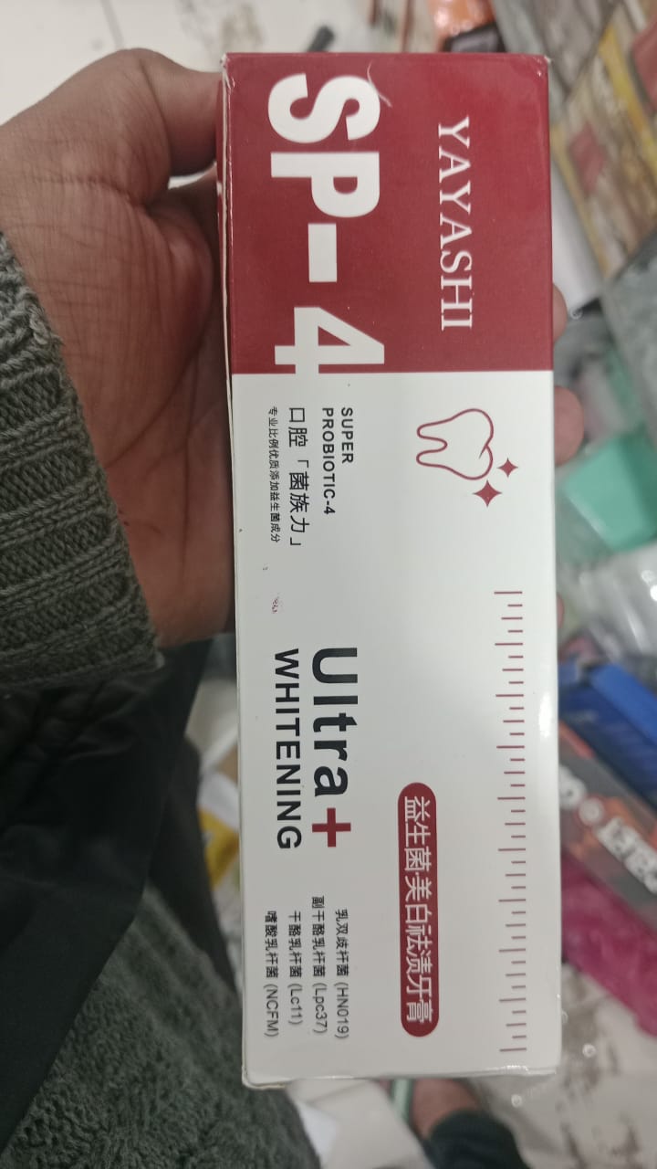 Yayashi SP 4 Ultra Whitening Toothpaste – Strong Stain Removal & Fresh Breath Daily Oral Care (120g)
