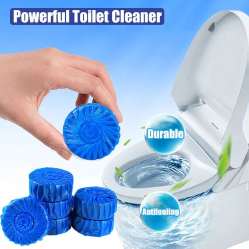 Eco-Friendly Toilet Bowl Cleaner & Deodorizer Tablets (10pcs) – Automatic Tank Flush Blue Cleaning Tablets for Fresh & Hygienic Toilets