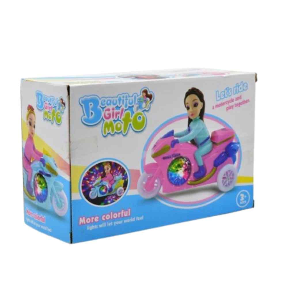 Princess Motorbike Toy With Lights Music And Dolls Pretend Playset Bump N Go Vehicle For Girls Kids Age 3 Plus (Random Color)