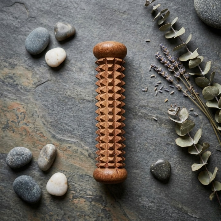 Handcrafted Wooden Palm Massager – Reflexology & Acupressure Hand Roller