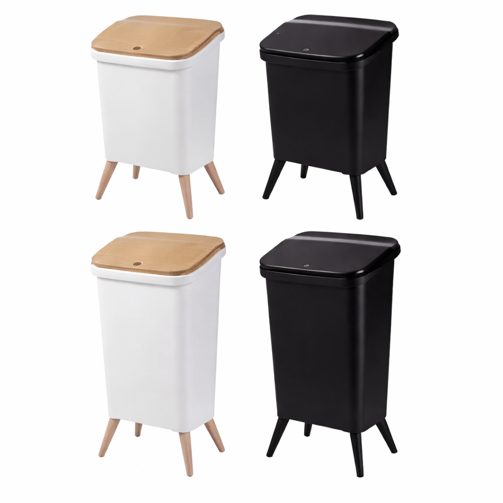 Royal Wooden Trash Bin with Lid | Minimalist Dustbin for Kitchen, Bedroom & Office