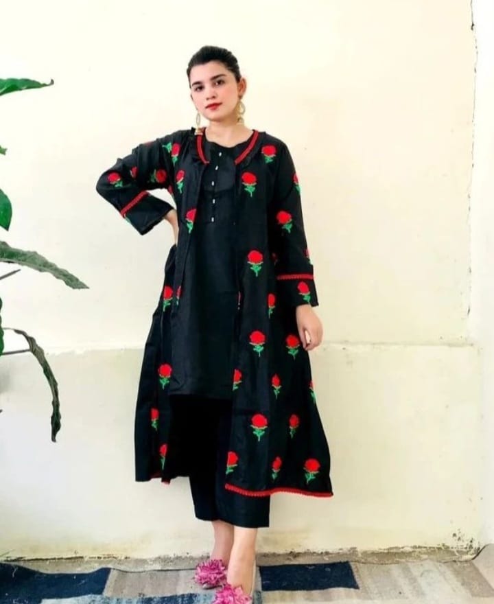 Silk Fancy Gown 3pc