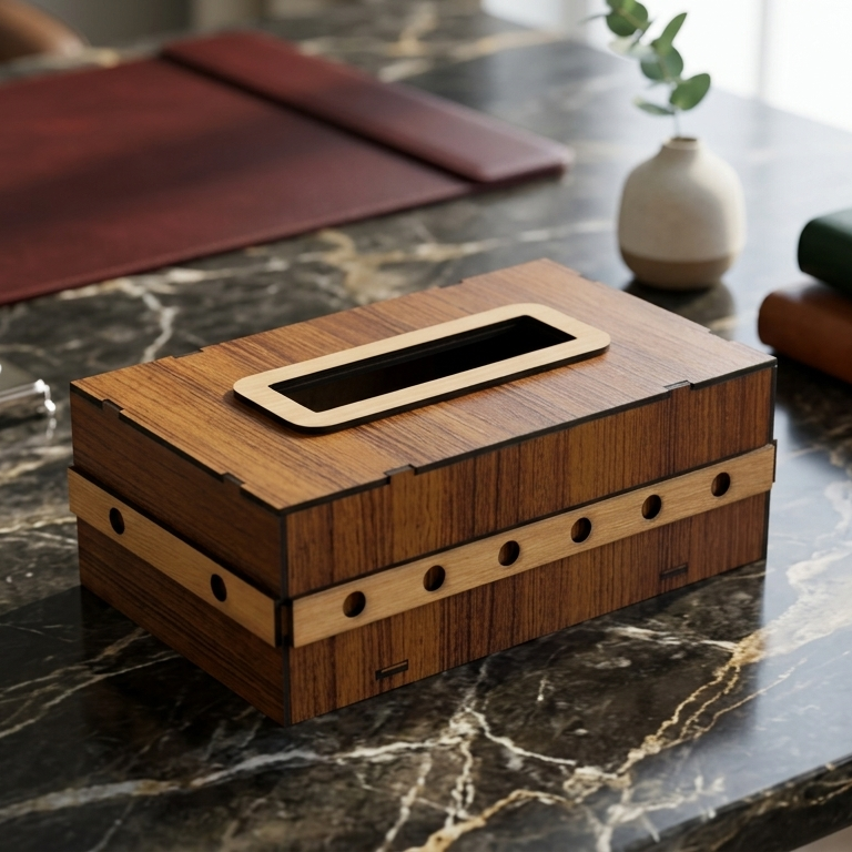 Premium Tissue Box Holder – Stylish & Durable Organizer for Home, Office & Car - Size:9.5/3.5h/5.5