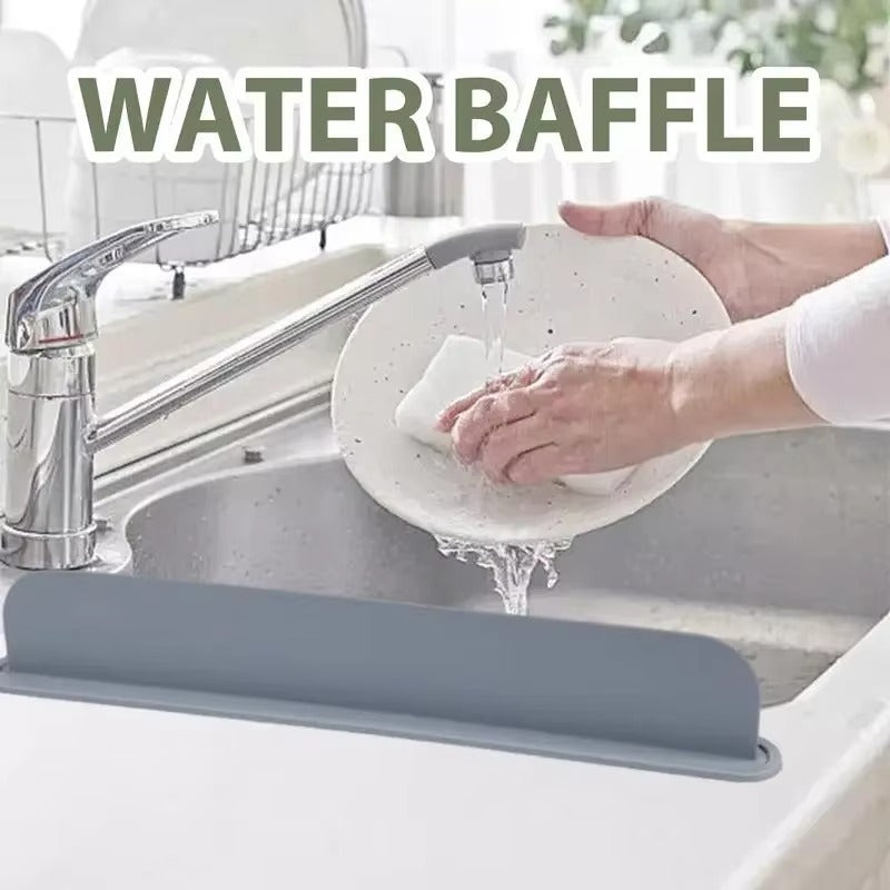 Reusable Silicone Sink Splash Guard – 14 Inch Splashproof Countertop Water Barrier With suction (Random Color)