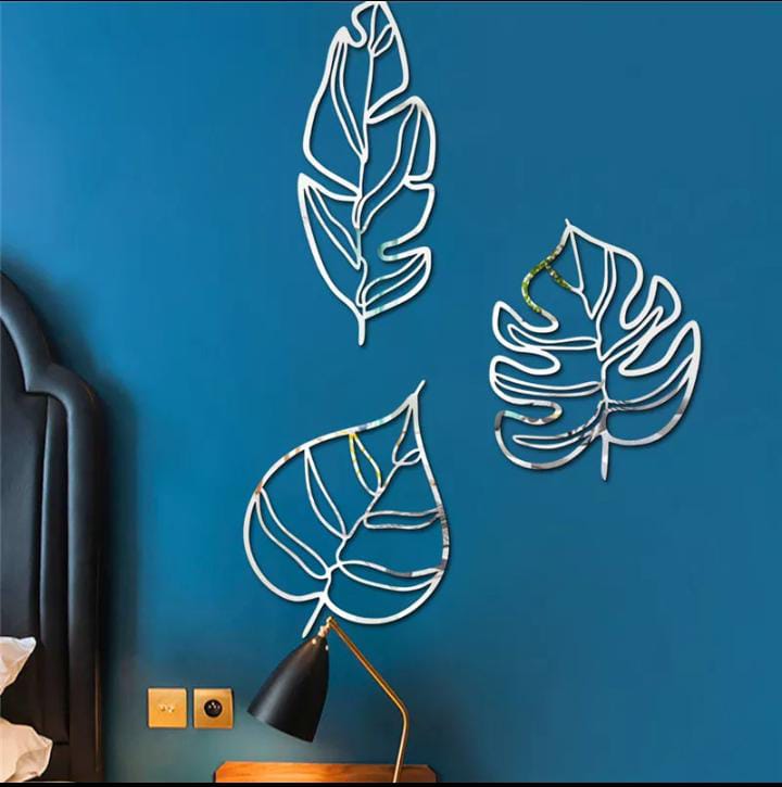 Maple Leaf Acrylic Mirror Wall Decorations | Elegant Modern Wall Art Stickers & Decals For Home & Office