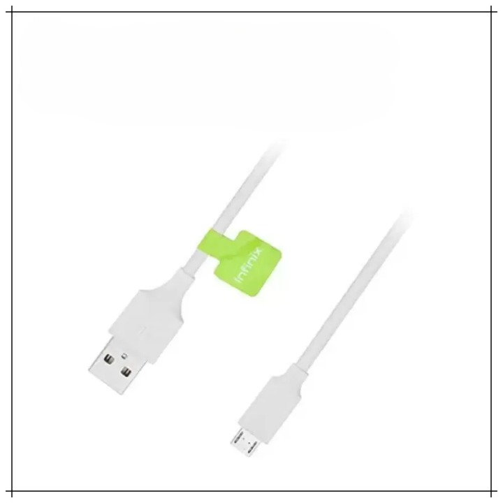 Infinix Copper Fast Charging Micro USB Data Cable – Durable White Charging & Sync Cable for Android Devices