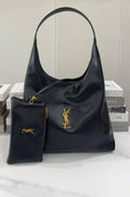 Luxury YSL Imported Tote Bag (Large Capacity) – High-Quality Black Leather Shoulder Bag with Pouch | Premium Designer Bag( without box)
