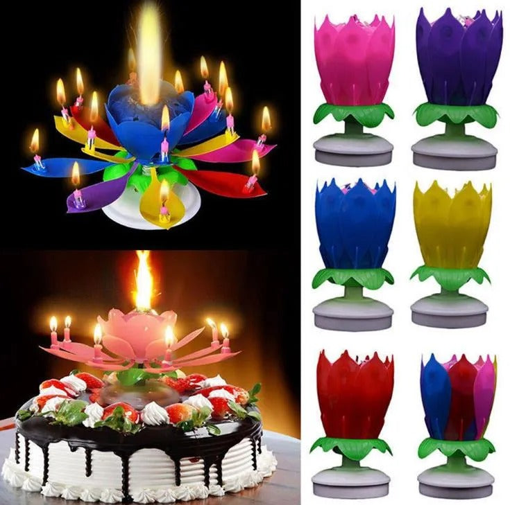 MUSICAL BIRTHDAY FLOWER CANDLE (RANDOM COLORS)