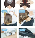 Electric Scalp Massager with 4 Tissue Kneading Nodes – Waterproof Handheld Head & Full Body Massager for Stress Relief