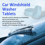 Car Windshield Washer Fluid Concentrate Tablets | Solid Effervescent Wiper Cleaning Tablets | 20-Tablets